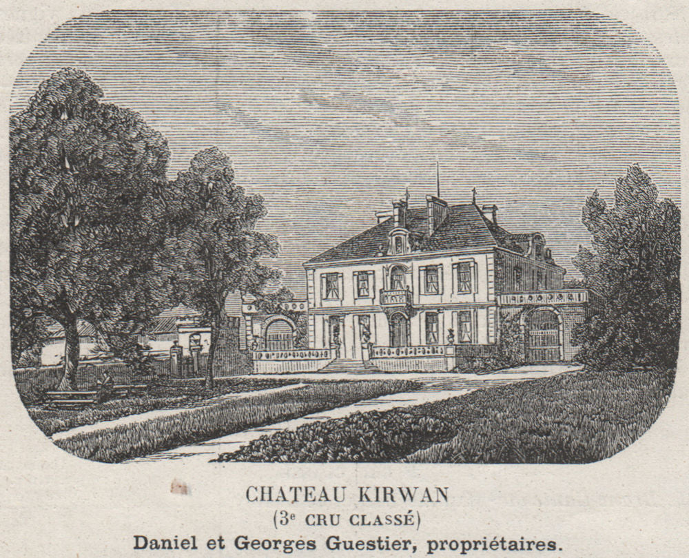 MÉDOC. CANTENAC. Chateau Kirwan (3e Cru Classé). Guestiers. SMALL 1908 print